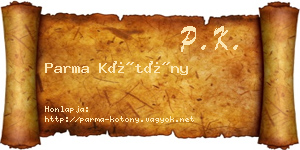 Parma Kötöny névjegykártya